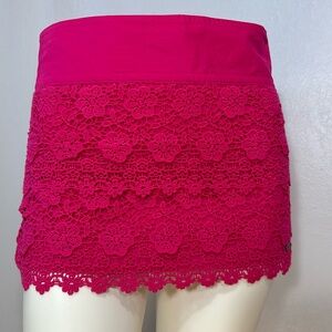 Abercrombie & Fitch Crochet Lace Pink Mini Skirt